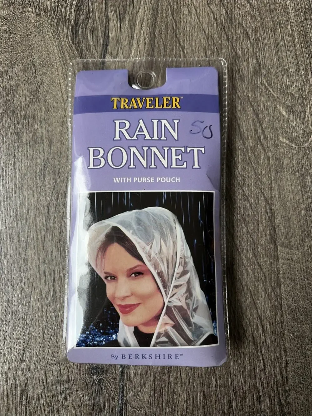 Vtg 2001 TRAVELER RAIN BONNET W/Purse Pouch~Berkshire Fashions~NIP